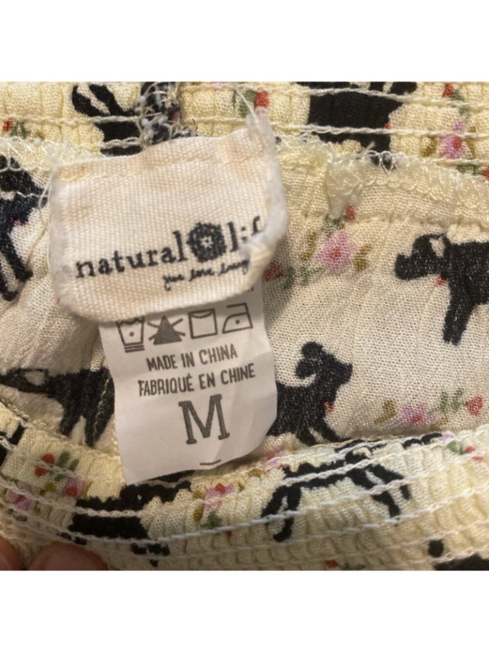 natural life mimi patchwork pants M palazzo puppies patchwork - Picture 5 of 8